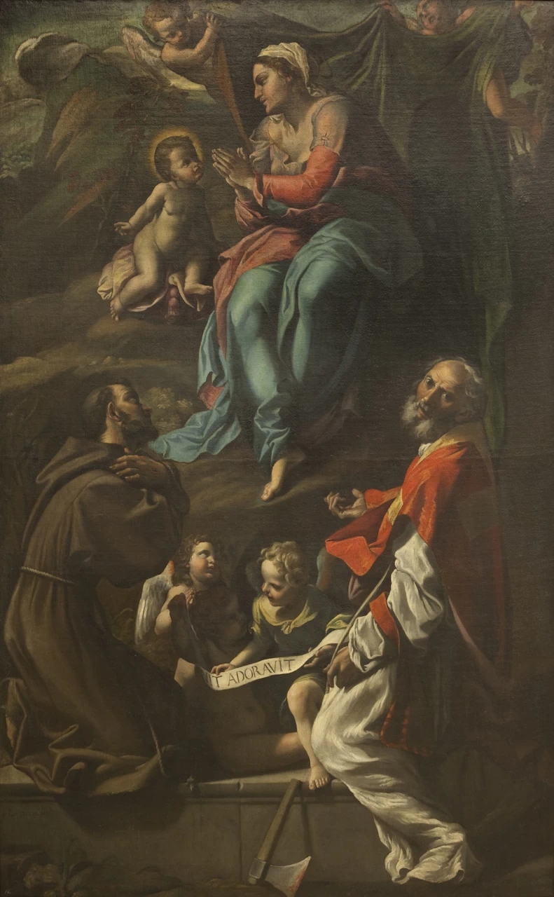199-Giovanni Lanfranchi-Madonna con Bambino e i santi Francesco e Rustico -Museo di Capodimonte, Napoli  
